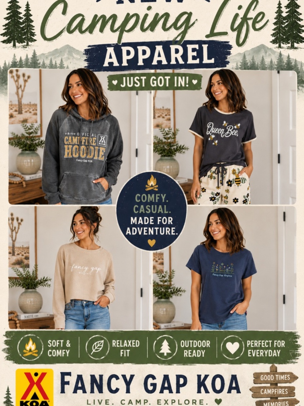 Camping Sweatshirt blue all sizes - Picture 2 of 3